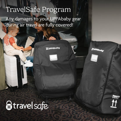 UPPAbaby Travel Bag for Vista and Cruz Strollers - Includes TravelSafe Program Coverage, Inner Wheel Bag and Storage Pocket - Smooth Wheels, Handles + Durable Design