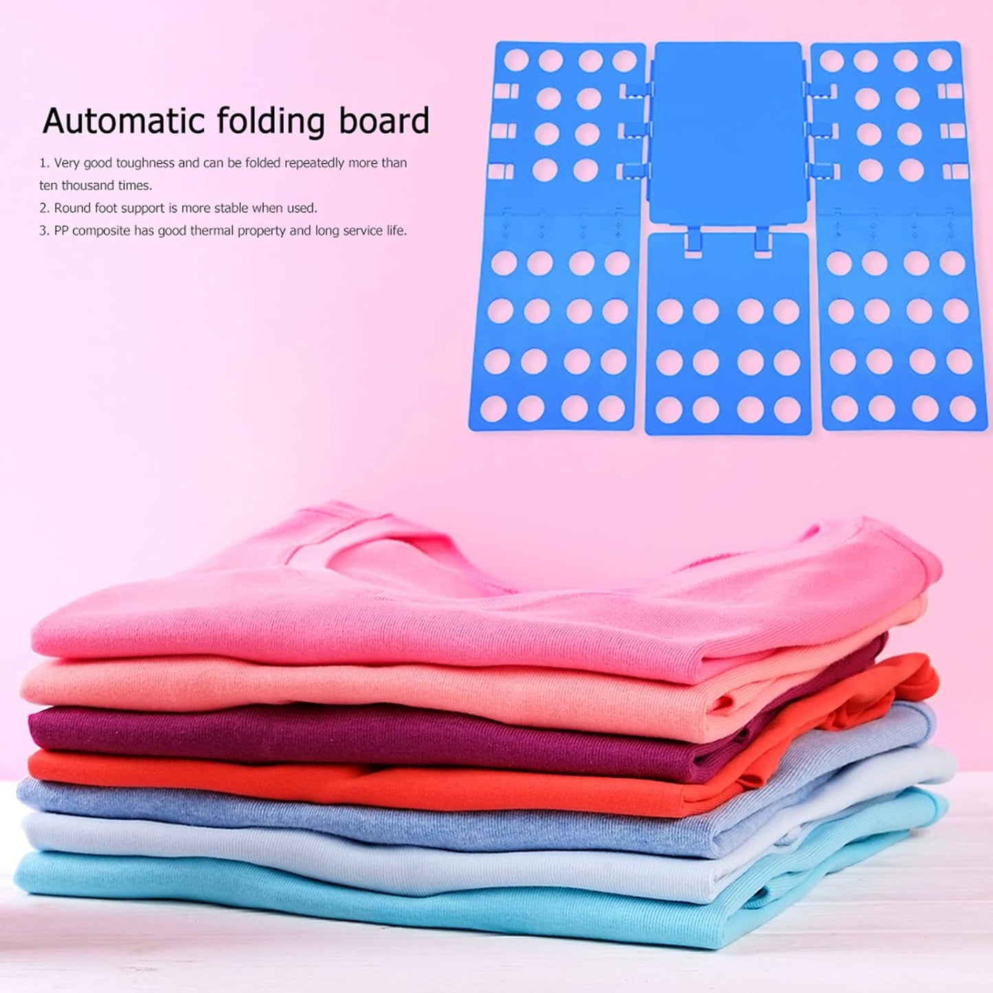 2 PCS Clothes Folding Board for Kid and Adult,T Shirt Folder Laundry Organizer Easy and Fast for Home Organization (Orange and Blue)