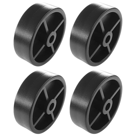 cyclingcolors 4x Plastic Wheels 45mm Black Casters Hard Movable Trolley Small Wardrobe Drawer Bed Sliding Door