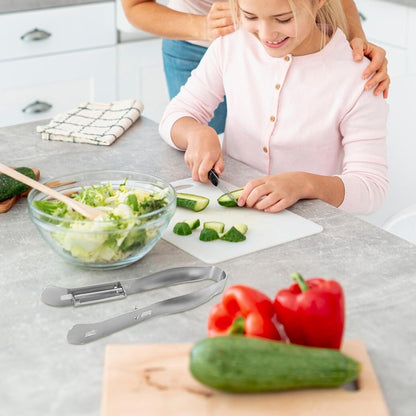 Vegetable Peeler, Double-Sided Stainless Steel Cucumber Peeler, Kitchen Gadgets Tools for Salad Making Juicing Restaurant Outdoor Market Food Prep