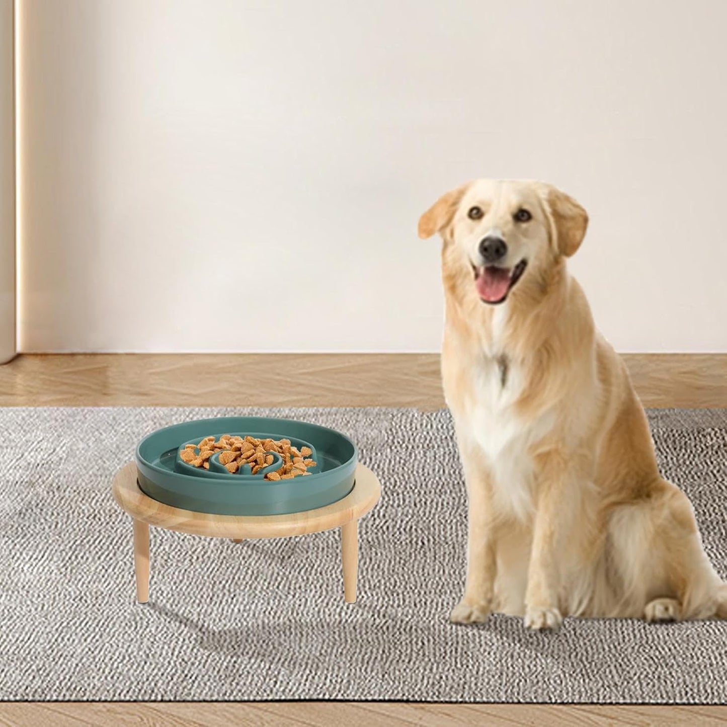 Slow Feeder Ciotola per cani Slow Feeder – Ciotola per cani antiscivolo rialzata in ceramica con base per l'alimentazione – Slow Feeder, lavabile in lavastoviglie, giocattolo multifunzionale per