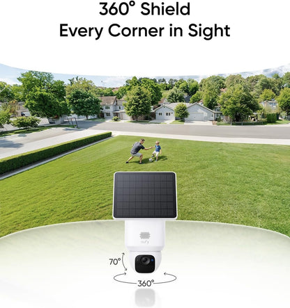 eufy Security SoloCam E30, 4-Cam Kit, Security Cameras Wireless Outdoor, Solar Camera Outdoor Wireless, 360° Pan, AI Tracking, 2K Clarity, No Monthly Fee