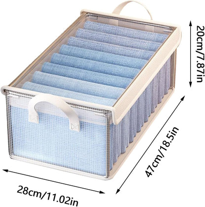 Generico Blanket Organizer, Clear Clothes Storage Organizer, Transparent Stackable Box, Ideal for Laundry Closet, Bedroom and Moving House, 11.81x9.45x6.69 inches