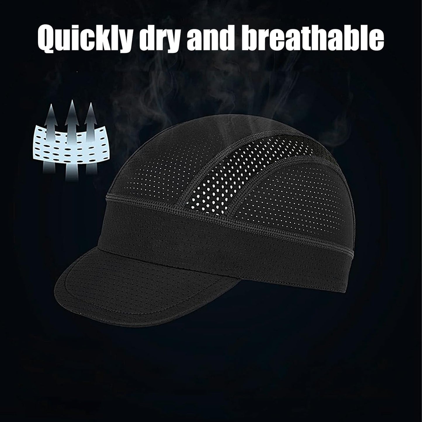 Bike Hat, Hard cap Liner, Mesh Headwear, Sun Visor Helmet, Breathable Protective Gear for Cycling Workout Skiing Fishing Construction Camping Football Hiking, 5.12x2.36 Inches