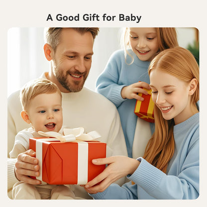 Promise Babe 2-in-1 Montessori Baby Toys | Wooden Spinning Drum & Rolling Rattle Combo for 3 6 12 Months | Sensory Development Toys with Mirror, Bells & Tummy Time Play | ASTM Certified Gift