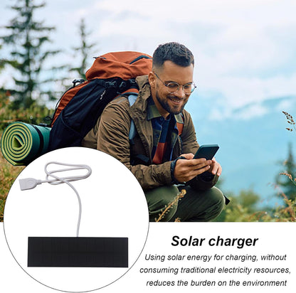 Portable Solar Panel Charger, Fast Charging USB Charger, Solar 3W, Solar Charging Panel Battery Bank, Solar Powered Battery Pack for Mobile Phones Laptop Outdoor Hiking Fishing