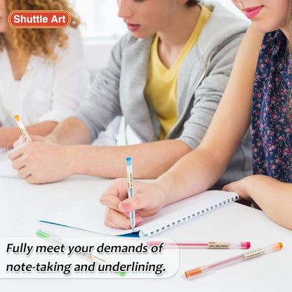 Shuttle Art Gel Ink Ball Point Pens, 15 Colors Japanese Style Pens, 0.5mm Fine Ballpoint Pens Quick Drying for Writing Journaling Home, School and Office Stationery Supply