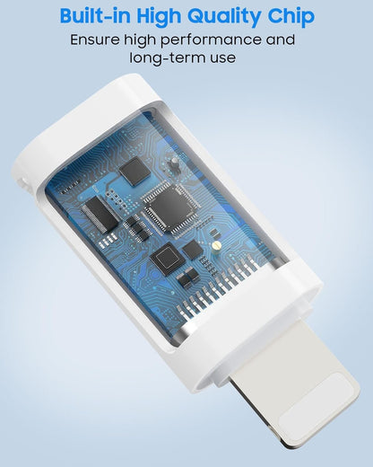 MoKo USB C Female to Lightning Male Adapter, Lightning Male to USB-A Female OTG Adapter Connector for iPhone 14/13/12/11 Pro Max/iPad/iPod/AirPods, Support 10W Fast Charging/Data Transfer/Audio
