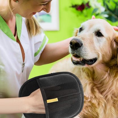 Pet Grooming Gloves, Double Sided Puppy Dematting Mitts, Hands On Silicone Hair Remover, 9.45x6.3x0.39in Multifunctional Glove Tool for Washing Deshedding and Daily Grooming