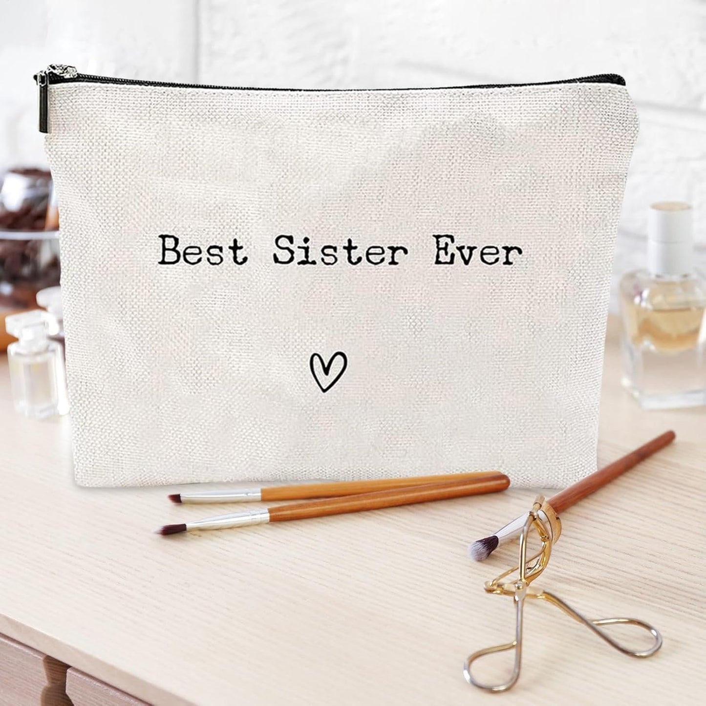 Toiletry Bag Travel Bag - Travel Toiletry Pouch, Travel Toiletries Hygiene Bag | Best Sister Ever Large Organizer, Funny Christmas Birthday Makeup Cosmetic Bag for Accessories Shampoo Toiletries, Best