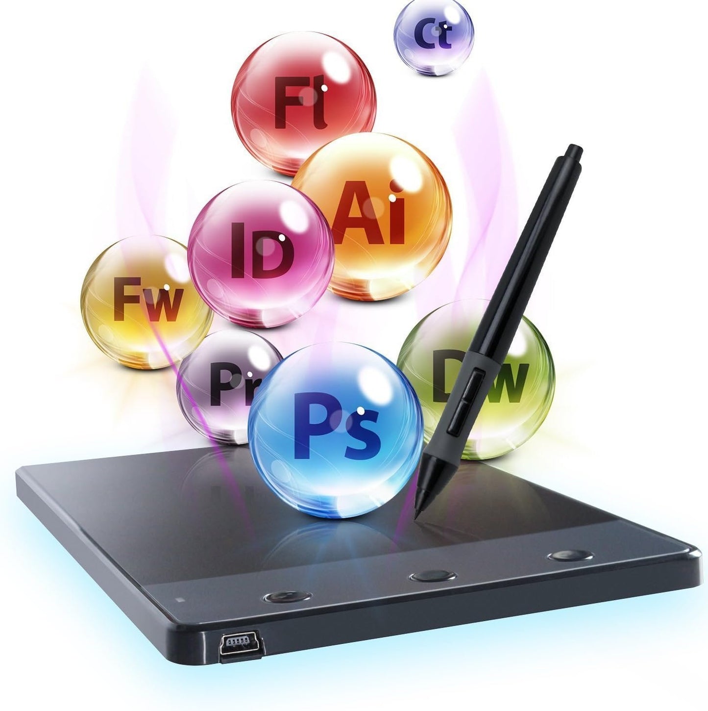 Huion H420 Drawing Tablet 4 x 2.3 Inches 3 Express Keys USB OSU Tablet Signature Pad with Digital Battery Pen
