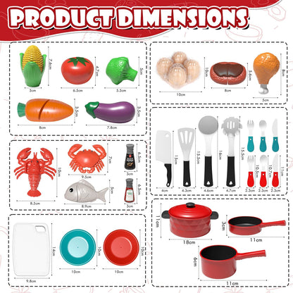 Lehoo Castle Toy Kitchen Set, Kids Cooking Playset, 3 Year Old Girl Gifts, Toddler Pretend Play Toys With Play Pots and Pans