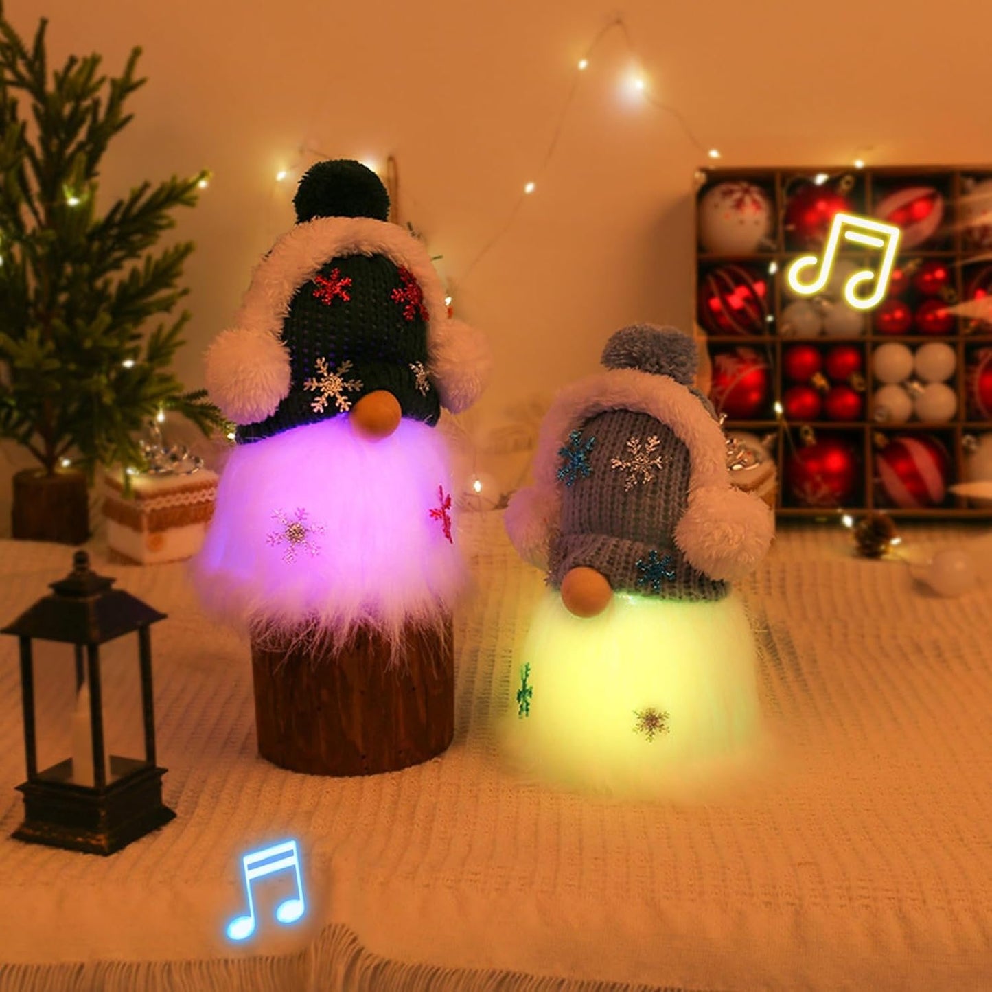 DAZZTIME Christmas Gnome with LEDs, 3 Pieces Bright Christmas Gnomes, Christmas Gnomes, Christmas Gnomes, Christmas Gnomes, Christmas Gnomes Set, Bright Christmas Decorations with Lights and Music
