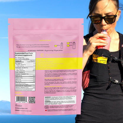 Krono Nutrition Sport Hydration drink mix – Energy & Electrolytes powder for Sports Performance - Vegan, Gluten Free, Organic – 40 servings (40 servings (1kg), Pink Lemonade)