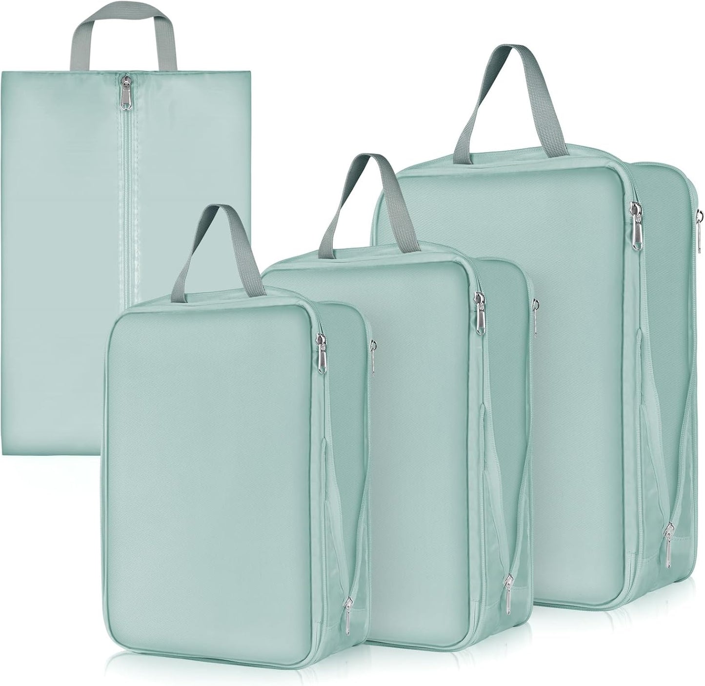OSDUE Suitcase Organizer, 4 Pieces Travel Cube System, Separators Travel Pouches, Travel Organizer, Clothing Underwear Footwear Organizers Sacks Storage Suitcase Set, Dark Grey