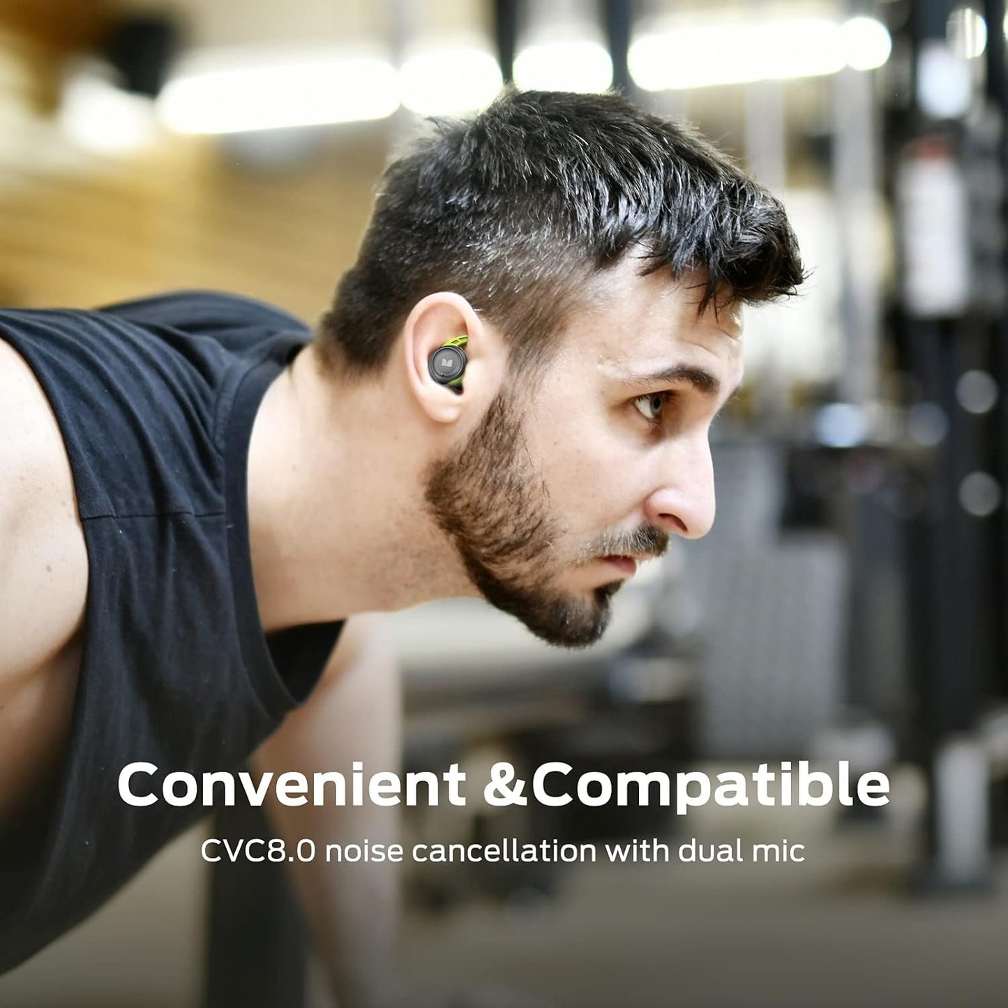 Monster Champion True Wireless Earbuds, Bluetooth 5.0 IPX8 Waterproof Sports Headphones with aptX Deep Bass, CVC 8.0 Noise Cancellation, Type C Quick Charge, 100Hrs Charging Case