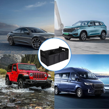Car Trunk Organizer, Collapsible Two Compartment Car Organizer, Foldable SUV & Truck Storage for Car Accessories for Women Men, Non Slip Bottom, Sturdy Side Walls