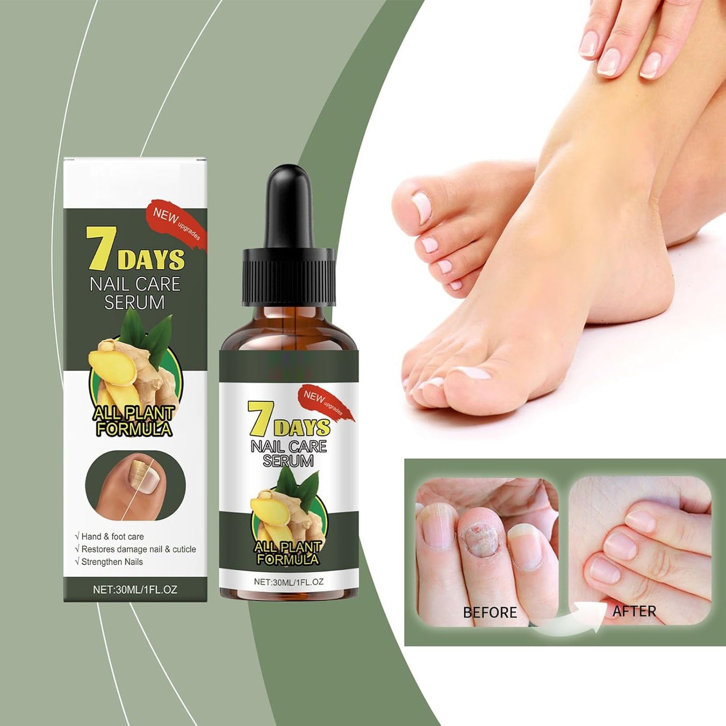 Natural Nail Care Moisturizer, Professional Nail Growth Corrector, Quick-Absorb Formula, 30ml Hydrating Treatments, Suitable for Women Seniors, Home Salon Travel Use