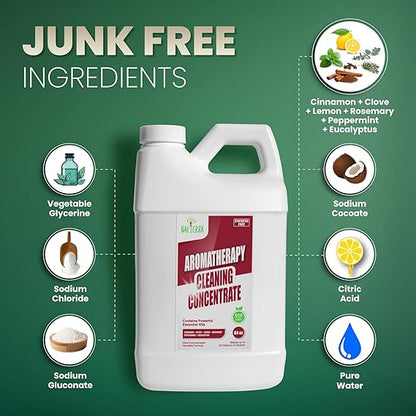Naeterra Aromatherapy Cleaning Concentrate 64 oz makes 24 Gallons of Natural, Eco-Friendly Multi-Surface Cleaner loaded with Essential Oils – Non-Toxic, Synthetic Free Powerful & Refreshing Clean