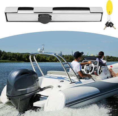 Outboard Motor Lock, Adjustable Boat Motor Protection, 11.96in Stainless Steel Engine Tools, Marine Security Device for Beginners, Professionals, Outdoor Safety Accessories