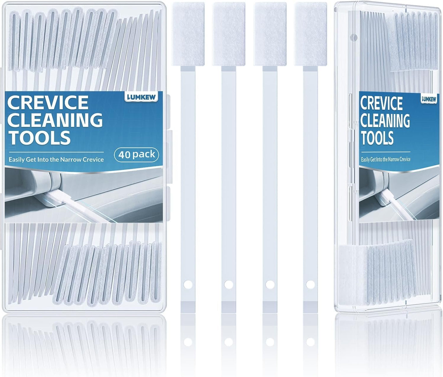 40Pcs Disposable Crevice Cleaning Brushes for Small Spaces, Detail Gaps Scrub Cleaner Brush Set for Toilet Bowl Corner, Household Cleaning Tool Supplies for Window Track, Door Grooves, Vent Fan