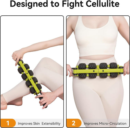 CSGGJR 8-Roller Detachable Fascia Massage Stick – Deep Tissue Massager for Back, Arms, Legs & Abdomen – Full Body Fascia Blasting Tool for Muscle Recovery, Circulation Boost & Cellulite Reduction