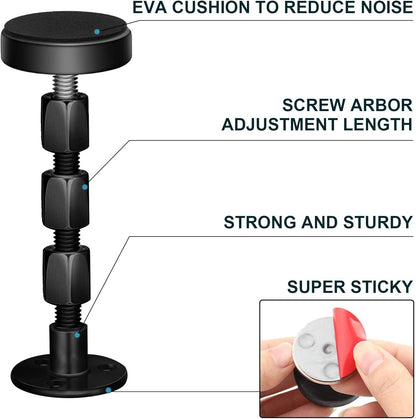 Neadbuddy 2PCS Black Adjustable Bed Frame Anti-Shake Tool, Headboard Stoppers with Free Furniture Pads and Screws, No More Creaking, Protect The Wall from Banging, Easy to Install (1.18-4.72in)