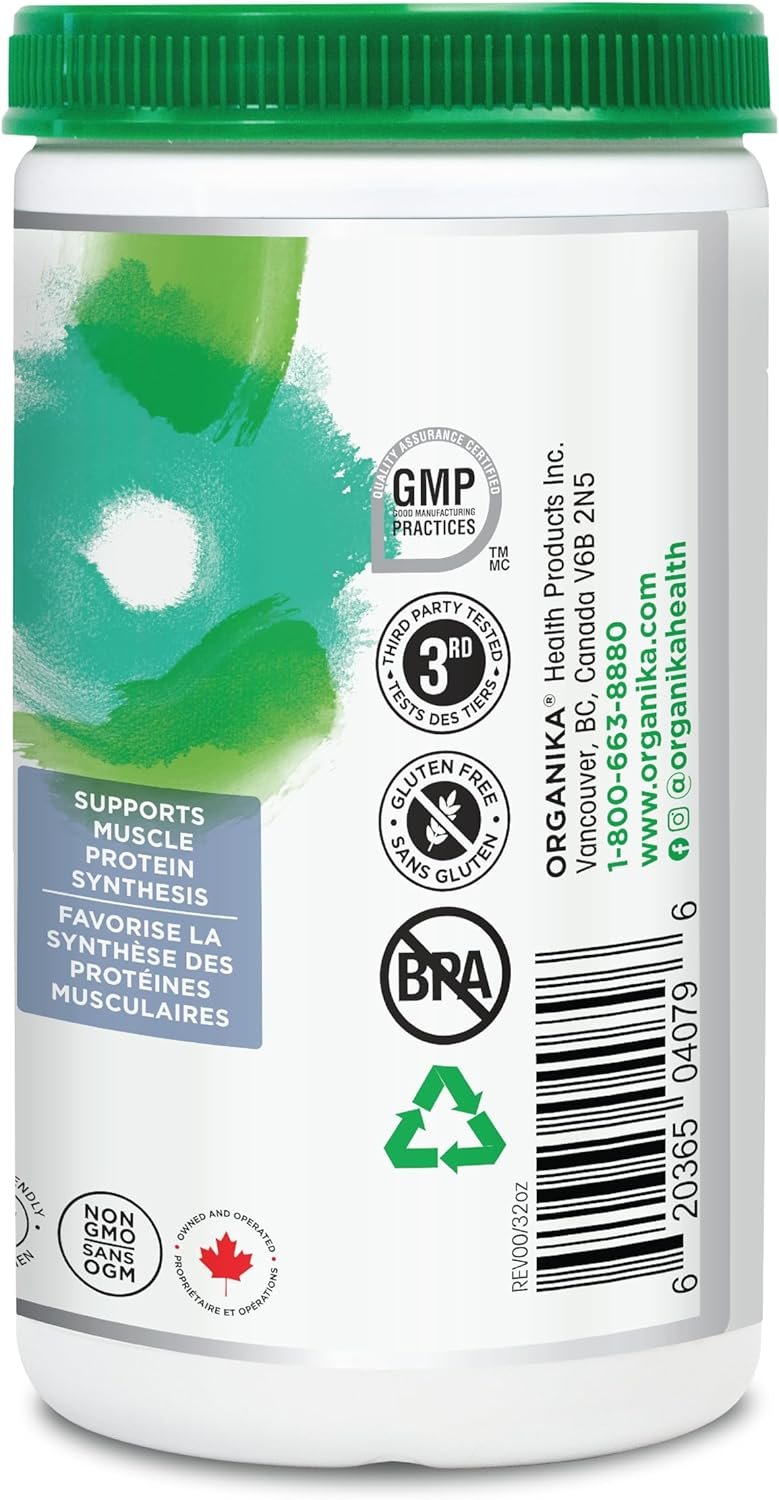 Organika Canadian-Made Glycine Powder - Proteinogenic Amino Acid - Aids Protein Synthesis, Collagen Formation, Joint and Muscle Health, Calming Effect - 450g