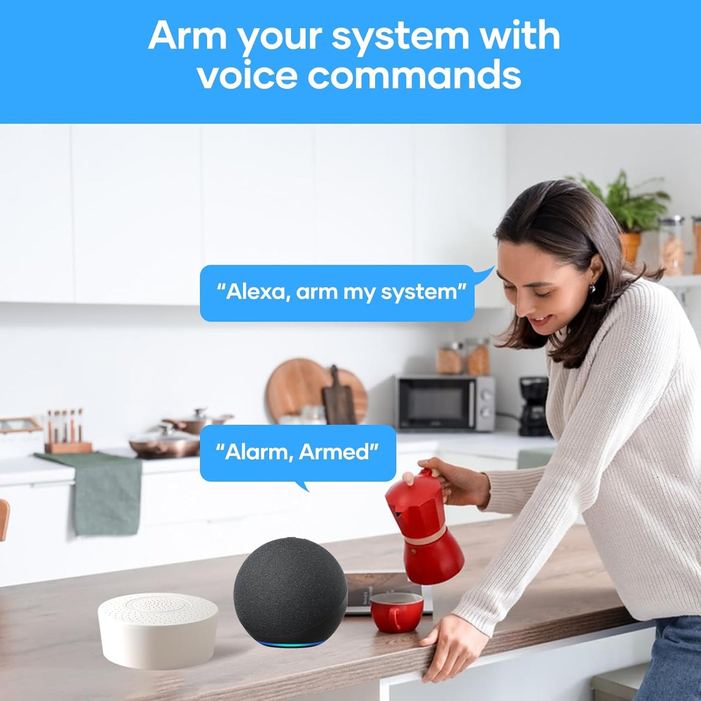 AGSHOME Wireless Home Alarm System, App Push Reminder, DIY Wi-Fi Alarm Kit with 1 Siren, 10Sensors, 2 Remote Controls and 1 Motion Sensor, 1 Keyboard, Home Anti-Theft Works with Alexa