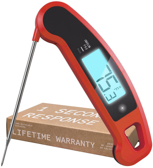 Lavatools Javelin® PRO Duo Ultra-Fast 1-Second Professional Digital Instant Read Meat Thermometer for Cooking, Auto-Rotating Backlit Display, IP65 Water Resistant, NSF Certified – Sambal