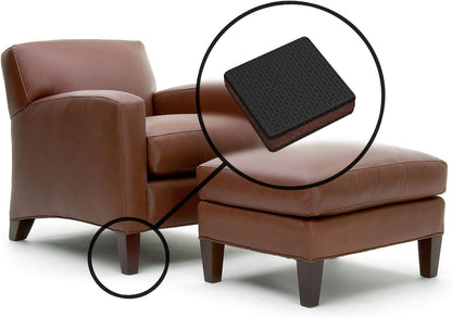 Slipstick GorillaPads CB142 50mm Non-Slip Furniture Pads/Grippers (Set of 8) Furniture Leg Floor Protectors, 2 Inch Square, Black