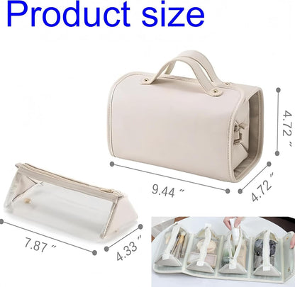 FeBohao Travel Toiletry Bag 4 Detachable Clear Multi Compartment Hanging Toiletry Bag Women Waterproof Foldable Travel Bag Wash Accessories Makeup Bag