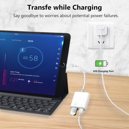 Lightning to USB Camera Adapter for iPhone with Charging Port USB 3.0 Female OTG Cable for iPhone to Connect USB Flash Drive U Disk Keyboard Mouse Hubs Midi