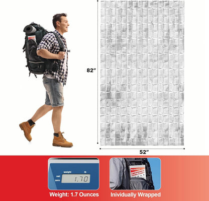 Rasupro 9 Pack Emergency Blankets, Outdoor Survival Emergency Insulated Gear, Mylar Thermal Space Insulated Blanket, Perfect for Camping, Hiking, Running, Marathon, Wilderness Rescue or First Aid