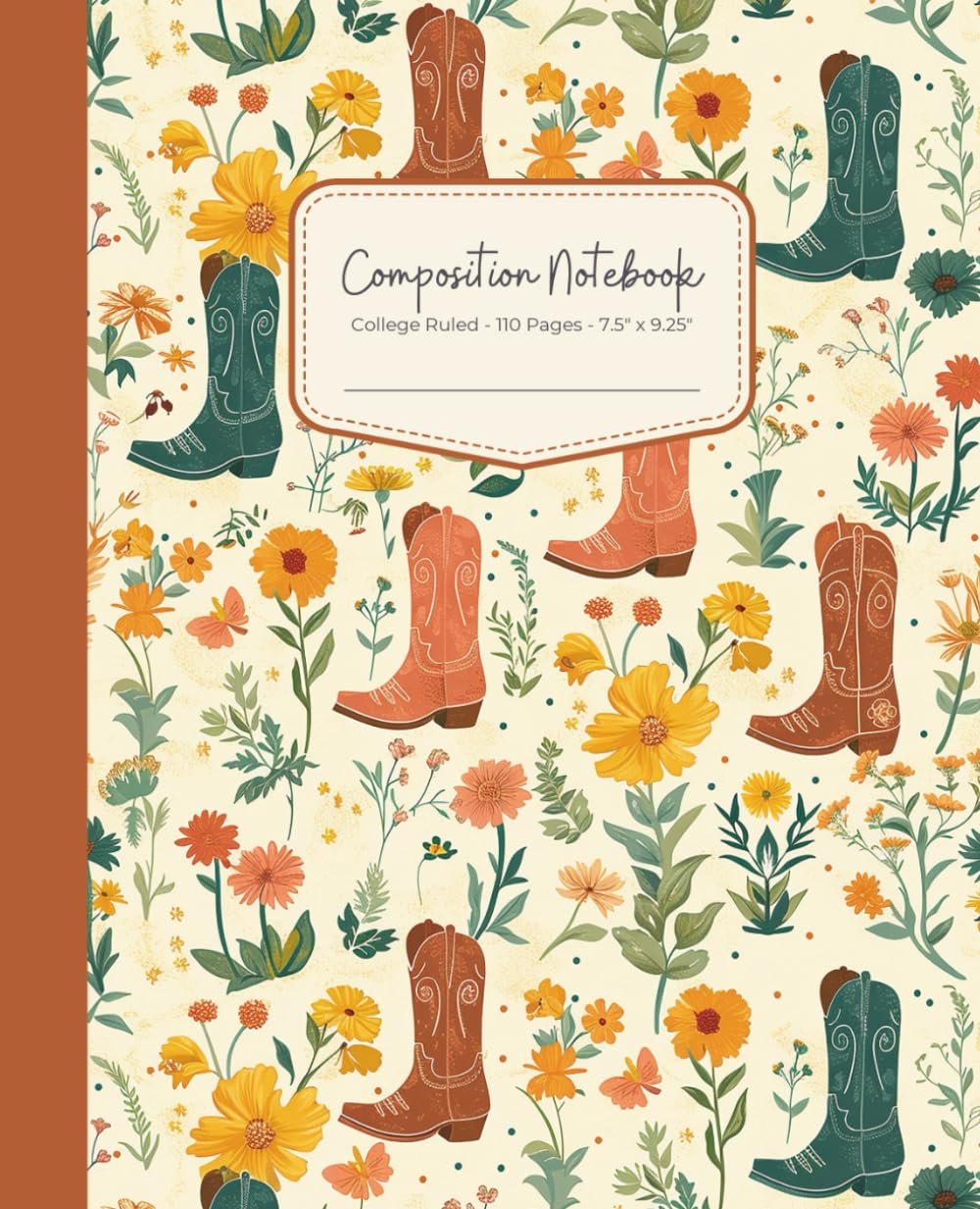 Composition Notebook College Ruled - 110 Pages - 7.5" x 9.25": Wildheart & Co. Coquette Cowgirl Journal for Girls, Teens & Young Women – Western Boots Aesthetic – 2025 Sweet Rodeo Dreams Collection