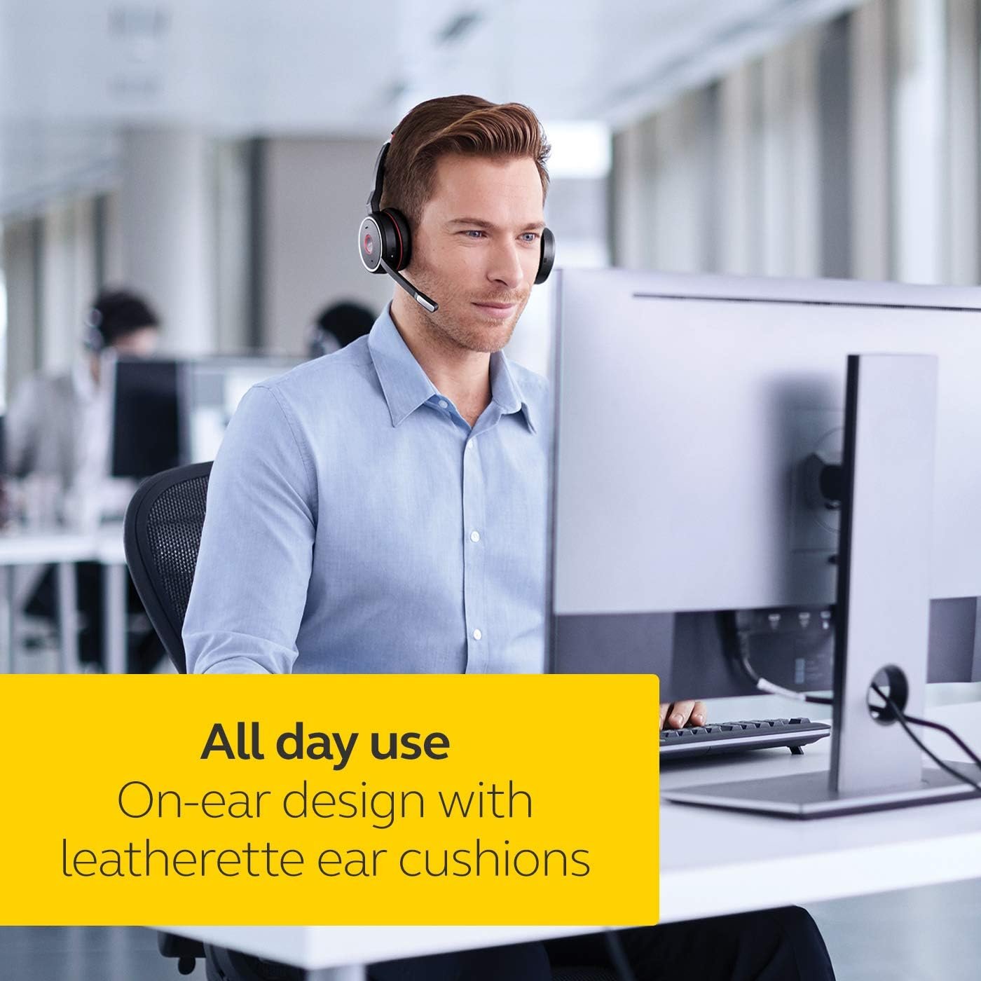 Jabra Evolve 75 Stereo MS Wireless Headset with Charging Stand, Black