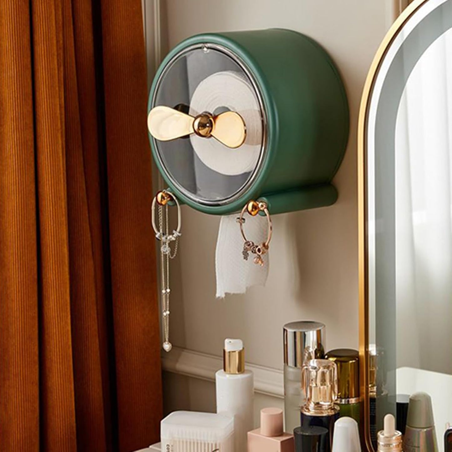 Tessuto Box Wall Mount, Facciale Tessuto Dispenser, Mounted Safe Storage Holder, Rounded Edges for Bathroom, WC, Makeup, Vanity, Dish Area, Family, 9.06x9.06x6.3 pollici