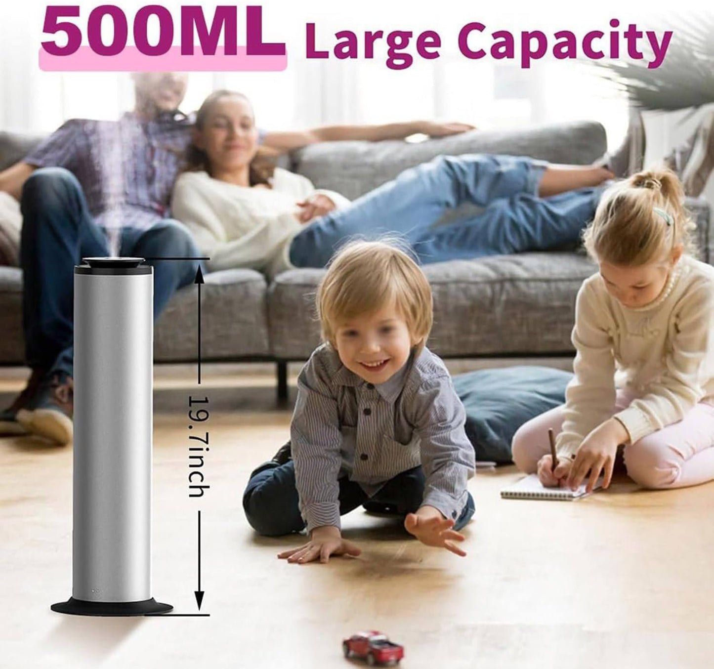 500 Ml Remote Control Scent Air Machine per La Casa, Diffusore Di Oli Essenziali Da 1500 Piedi Quadrati Diffusore Di Fragranze per Hotel Cold Air per Grandi Stanze, Ufficio, Da Pavimento,Black