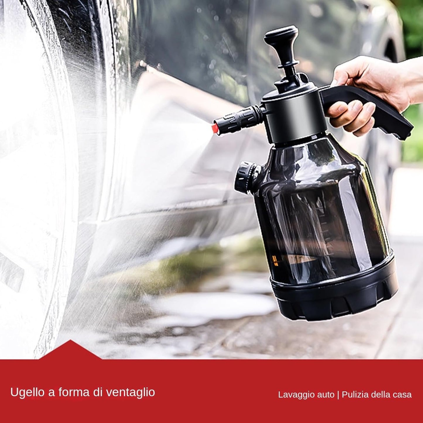 Car Wash Bubbles Sprayer, Heavy-Duty Garden Hose Nozzle, Adjustable Bubbles Flow, Ergonomic Quick-Connect Fitting, for Winter Auto Detailing Rv Outdoor Cleaning, Multicolor