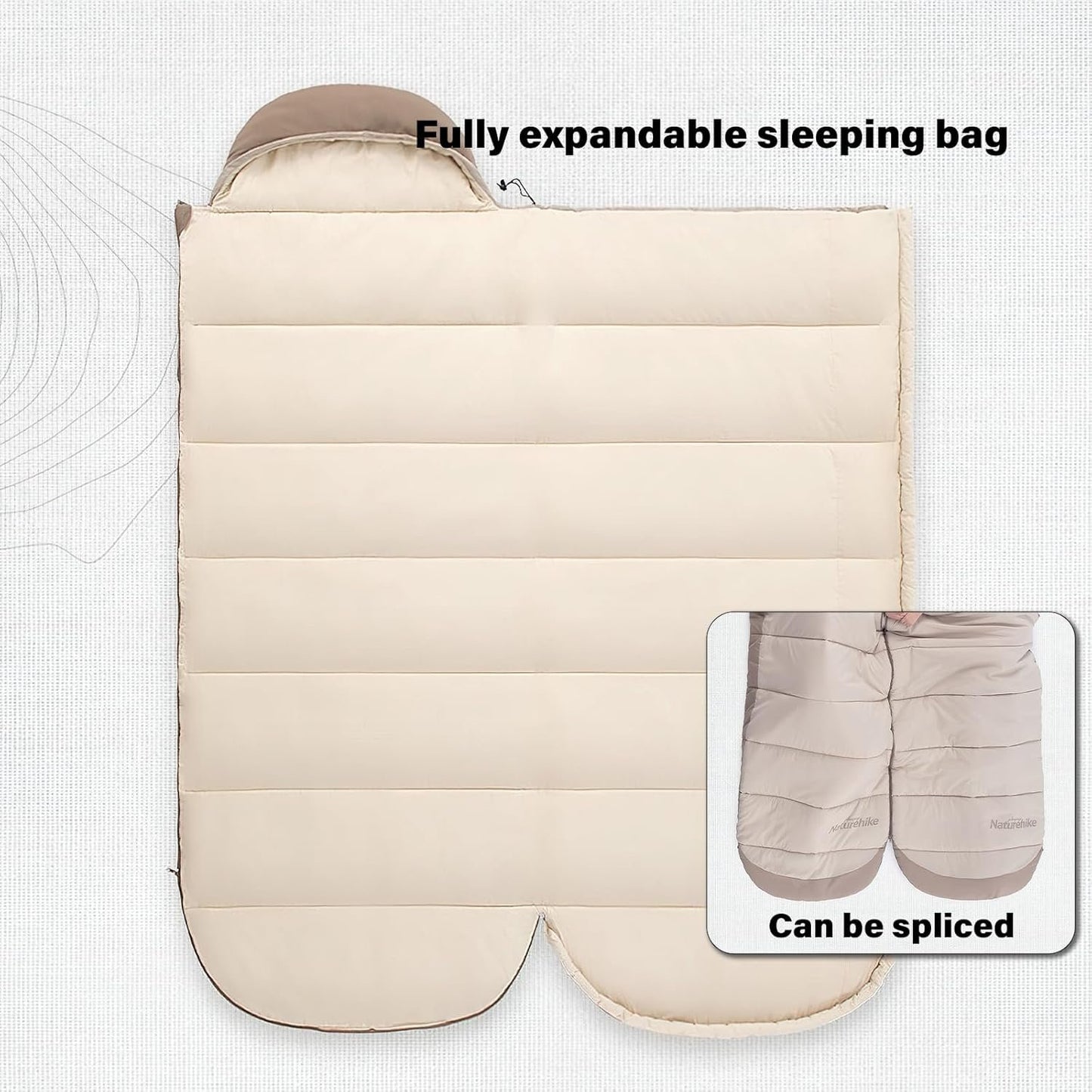 Naturehike Cotton Flannel Camping Sleeping Bag 41Â°F-54Â°F with Hooded and Portable Compression Sack for 3-4 Seasons for Hiking Outdoor Travel Lightweight and Portable Adventures