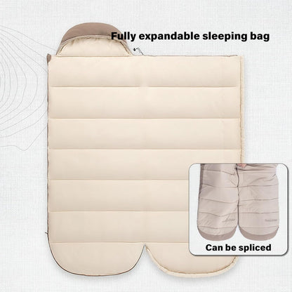 Naturehike Cotton Flannel Camping Sleeping Bag 41Â°F-54Â°F with Hooded and Portable Compression Sack for 3-4 Seasons for Hiking Outdoor Travel Lightweight and Portable Adventures