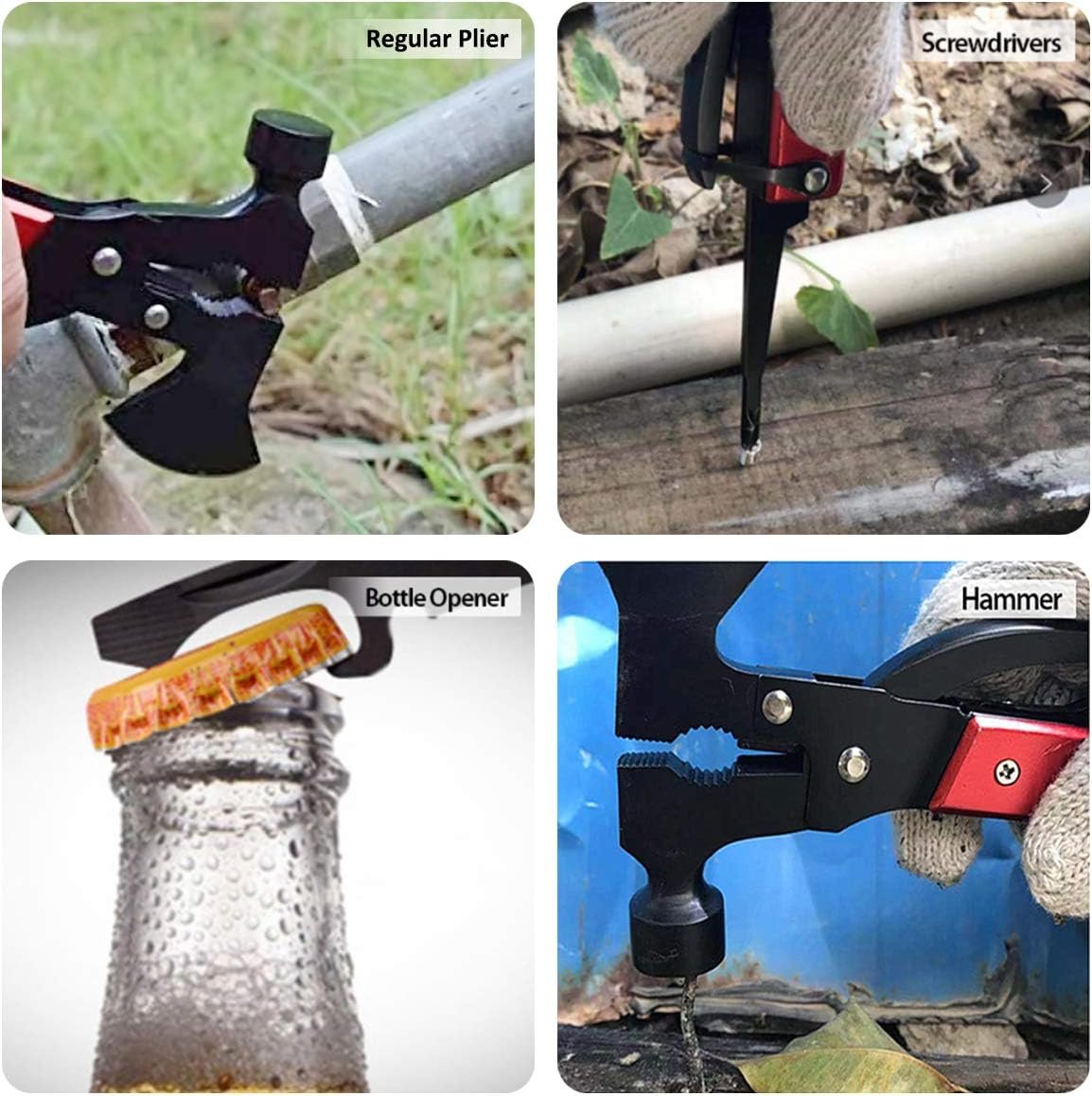 Camping Gear Multitool, Stocking Stuffers for Men, Christmas Mens Gifts for Dad Husband Boyfriend, 16 in 1 Camping Accessories Multitool Hatchet, Camping Tool with Axe,Hammer,Plier,Knife,Bottle Opener