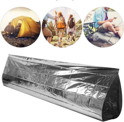 Emergency Foil Blanket, Emergency Tent Blanket Sleeping Bag Outdoor Survival Reflective Shelter Survival Reflective Thermal Blanket for Outdoors, Hiking, Survival