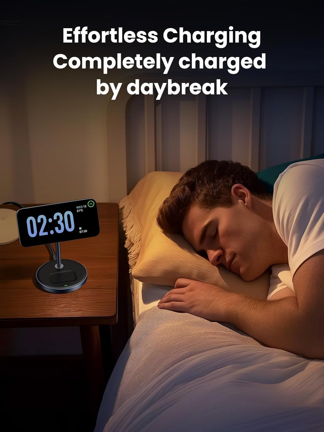 UGREEN 2-in-1 Qi MagFlow Wireless Charger, MagSafe Charging Stand, with 1M USB-C Cable for iPhone 16/15/14/13/12 Series and AirPods Series (No AC Adapter)