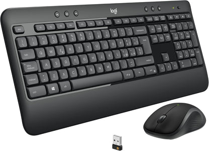 Logitech MK540 Advanced Wireless Keyboard and Mouse Combo for Windows, QWERTZ German Layout - Black