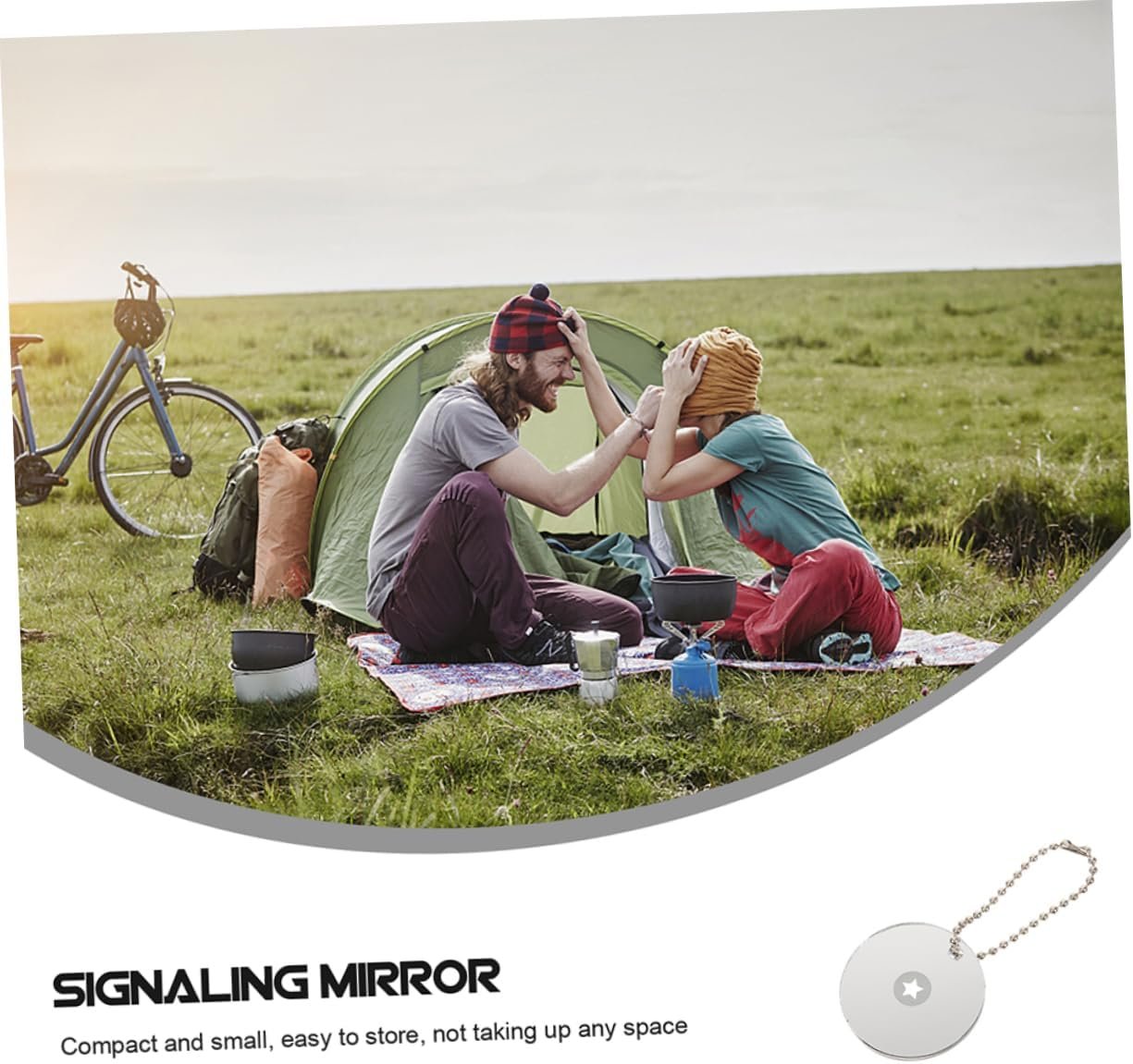 UKCOCO 2pcs Outdoor Survival Mirror Reflective Mirror for Camping Emergency Signaling Accurate Direction