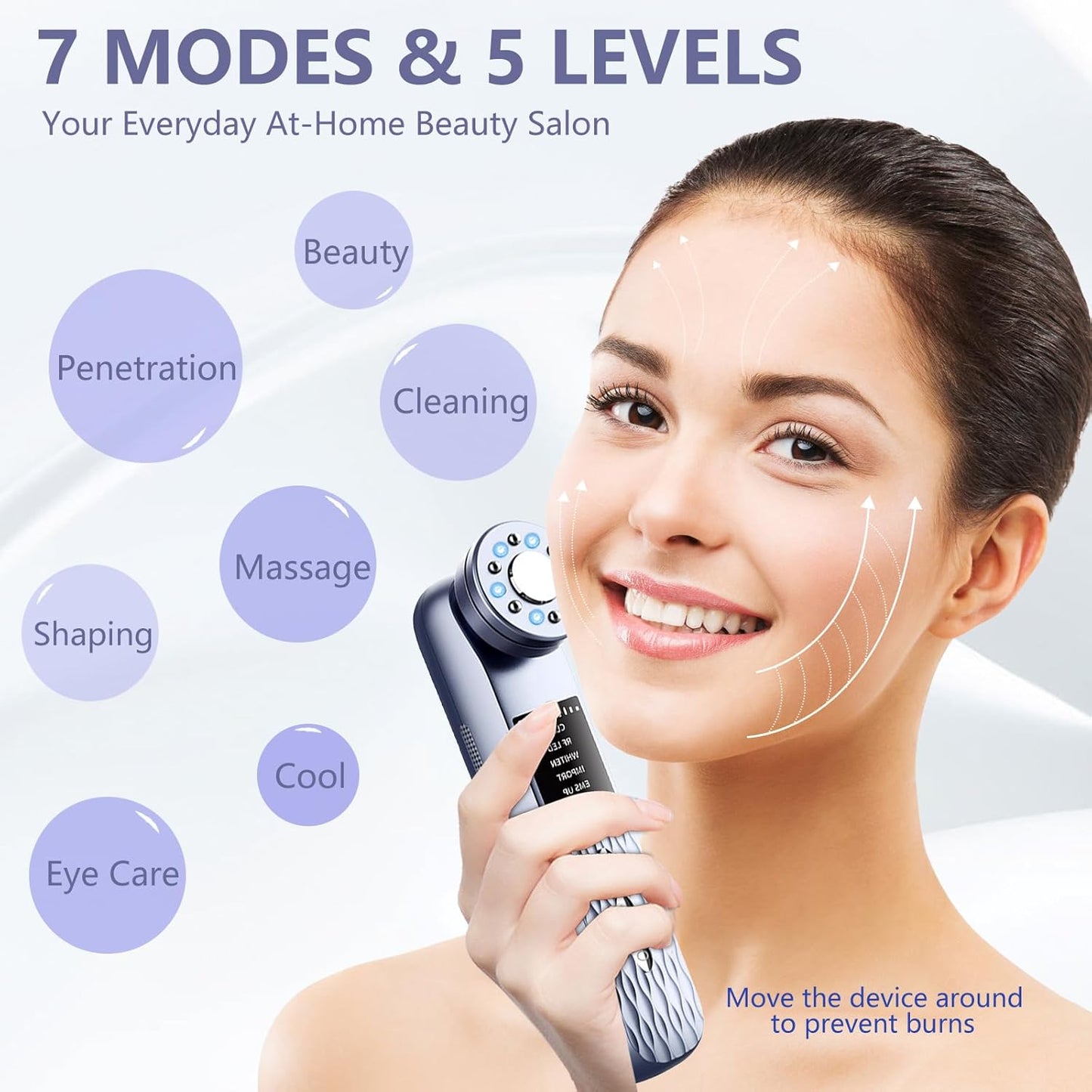 MASIKE Face Massager, 7 in 1 Portable Electric Facial Massager, Beauty Device with Red Light Therapy, Home Skin Care Tool
