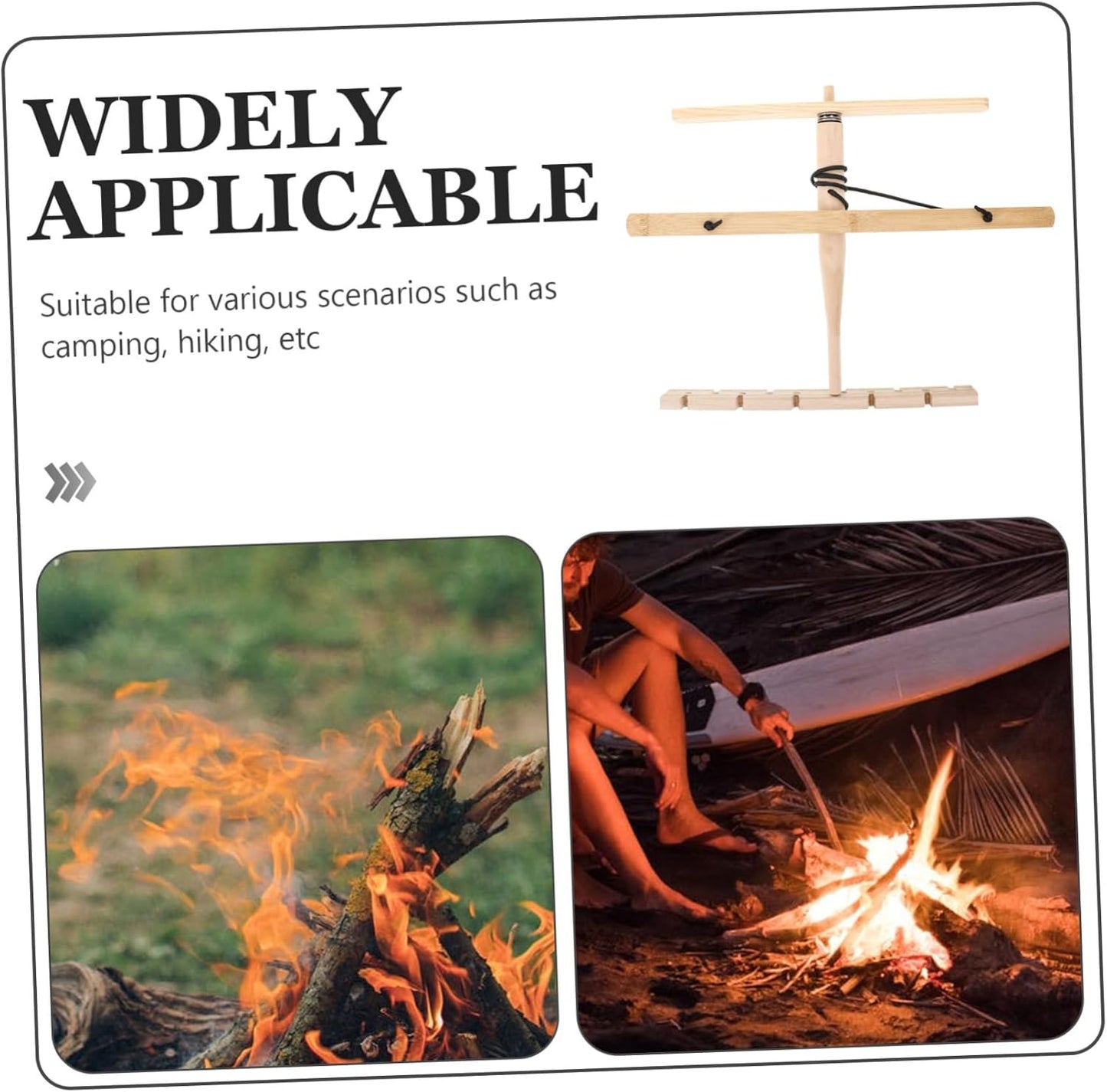 Toddmomy 1 Set Outdoor Survival Tool Wooden Fire Drill Kit for Camping Hiking Learning Skills Portable Lightweight for