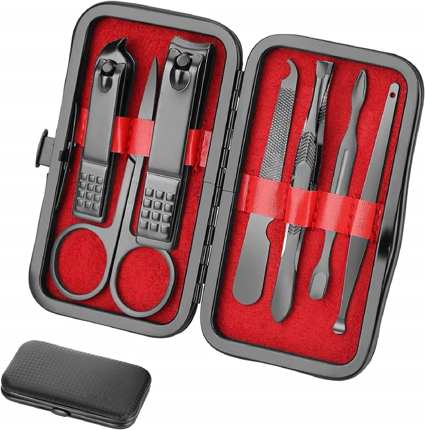 Manicure Set Men Travel Luxury Manicure 8 In 1 Stainless Steel Professional Pedicure Set Travel Grooming kit Men Husband Boyfriend Lover Parents Women Elder Patient Nail Care