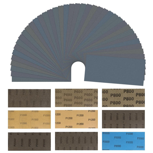 81 Pieces Sandpaper Kit Sandpaper 400/800/1000/1500/2000/2500/3000 Sandpaper for Metal or Wood Furniture Finishing Waterproof Dry and Wet Sandpaper